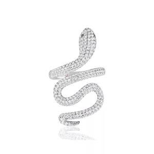 Suzy Levian Sterling Silver Cubic Zirconia Wild Snake Ring Size 5,6,7
